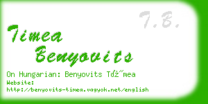 timea benyovits business card